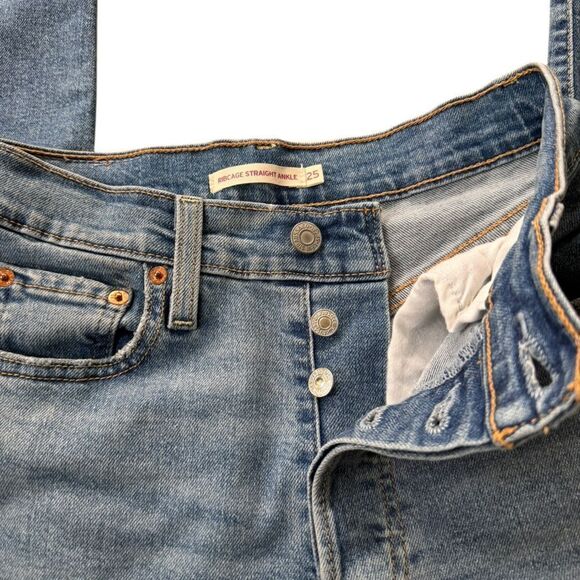 Levi’s Ribcage Straight Ankle Jeans 25 medium Wash - Picture 5 of 8
